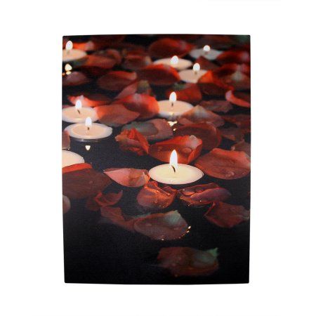 Rose Petal Candle, Diy Floating Candles, Birch Candles, Led Art, Water Candle, Candle Burning, Red Rose Petals, Candle Canvas, Canvas Wall Hanging