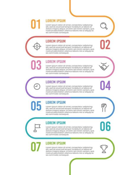 Infographic curve 7 steps or options to success. Vector illustration. Illustration Advertisement, Vector Texture, Vector Free, Vector Illustration, Clip Art, Texture