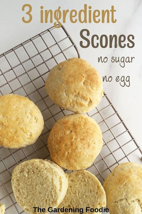 Enjoy a batch of buttery 3 ingredient scones, prepared and baked in under 30 minutes! A classic recipe super easy to make, plus my secret tip for light, soft, perfect scones every time. 3 Ingredient Scones, Drop Scones, Scones Recipe Easy, Scones Easy, 3 Ingredient Recipes, Easy Eat, Scone Recipe, Recipe Card, Budget Friendly Recipes