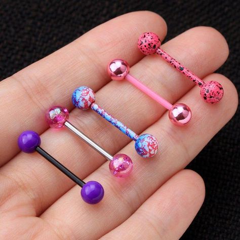 Tounge Piercing Jewelry Tongue Rings, Cute Tongue Rings, Cute Tongue Piercing, Tongue Barbell, Tongue Piercing Jewelry, Tongue Bars, Piercing Rings, Leather Choker Collars, Tongue Ring