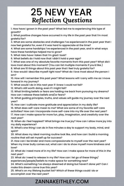 25 New Year Reflection Questions to Support Your Life Journey New Year Reflection Questions, New Years Reflection, Year Reflection Questions, New Year Reflection, Reflection Ideas, Year End Reflection, Year Reflection, Goals And Intentions, Review Essay