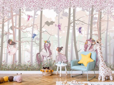 FrescoWall - Etsy European Wallpaper, Boys Room Wallpaper, Room Murals, Girls Room Wallpaper, Playroom Wallpaper, Stick Wall Art, Safari Wallpaper, Personalized Wallpaper, Forest Wall Mural