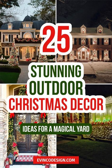 Christmas Rooftop Decorations Outdoor, Cozy Christmas Mantle, Magical Yard, Timeless Christmas Tree, Holiday Outdoor Decorations, Black And Gold Christmas Decor, Outdoor Christmas Decorations Ideas, Outdoor Christmas Light Displays, Christmas Front Door Decor