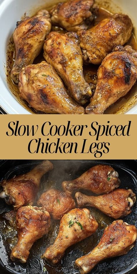 Spice up your dinner routine with these flavorful Slow Cooker Spiced Chicken Legs! 🍗🔥 Infused with aromatic spices and slow-cooked to perfection, these chicken legs are juicy, tender, and full of bold flavor. Perfect for weeknight dinners or meal prep, this easy recipe pairs well with rice, veggies, or salad. Your family will love the irresistible aroma and taste! 🌟🍽️ #SlowCookerChicken #SpicedChicken #EasyRecipes #DinnerIdeas #MealPrep #FamilyMeals #ComfortFood Slow Cooker Chicken Legs Recipes, Chicken Leg Slow Cooker, Chicken Legs Recipes, Chicken Breast Dinner Ideas, Chicken Legs Recipe, Chicken Breast Dinner, Chicken Leg Recipes, Spiced Chicken, Quick And Easy Dinner Ideas