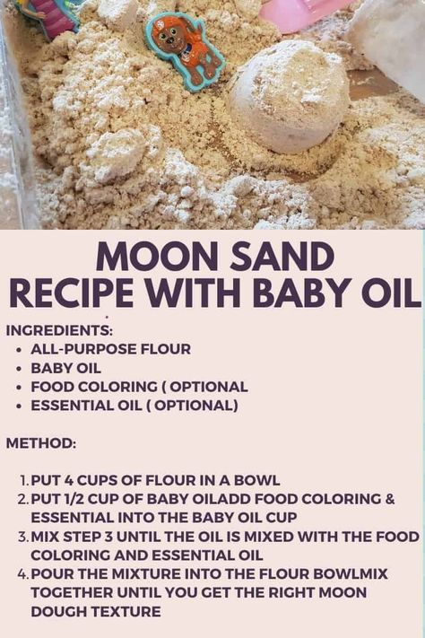 The ultimate guide to Moon Sand Recipe - Kids n Clicks Moonsand Recipe, Moon Sand Recipe, Moon Dough, Sand Recipe, Homemade Moon Sand, Sands Recipe, Stem Activities Preschool, About Moon, Moon Sand