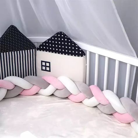 Crib Protector, Newborn Crib, Baby Bumper, Bed Bumpers, Cot Bumper, Knot Pillow, Childrens Rugs, Kids Bed, Crib Bumper