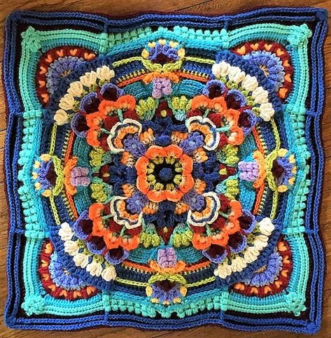 Challenge Yourself With These 9 Advanced Crochet Patterns High Tea Floral Block Crochet, Afghans Crochet Patterns Free, Advanced Crochet Patterns, Motif Mandala Crochet, Motifs Granny Square, Advanced Crochet, Crochet Mandala Pattern, Crochet Motif Patterns, Crochet Cushions