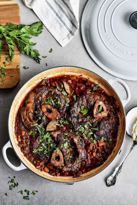 Decadent Beef Shank Osso Buco Braised Beef Shanks, Osso Bucco Recipe, Beef Shank Recipe, Beef Shanks, Osso Buco Recipe, Barbecue Chicken Recipe, Osso Bucco, Beef Shank, Braised Beef