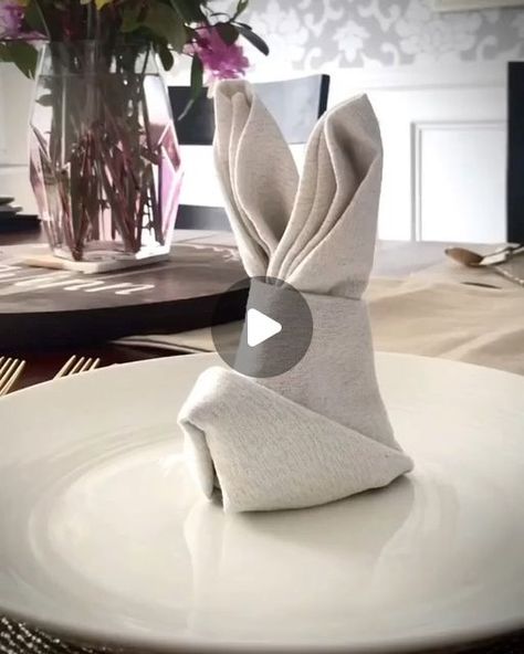 Mona Steck- Settings by Mona Luxury Linens on Instagram: "Why not spruce up your Easter table scape with bunny ear napkin folds 🐰 🐰   Thank you @winn_properties for the perfect tutorial!   Happy Easter!!!🐣  . . #happyeaster #easterdecor #easterdecoration #eastertablescape #eastertablesetting #napkinfolding #napkinart #bunnyears #bunnyearnapkins #bunnynapkinfold  #tablescapes #tablesetting #designonadime #designmadeeasy #tablesettings  #setthetable #hostesswiththemostess #partydecorations #partyideas #partyplanning" Easter Table Scape, Easter Napkin Folding, Bunny Napkin Fold, Napkin Folds, Bunny Napkins, Luxury Linens, Easter Table Settings, Easter Tablescapes, Table Scape