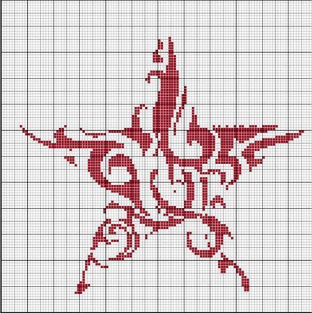 Red Crochet Pattern, Pixel Art With Grid, Crochet Pillow Ideas, Star Pattern Crochet, Star Pixel Art, Pixel Crochet Pattern, Cross Stitch Star, Star Cross Stitch Pattern, Pixel Star