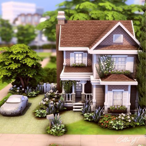 Small House Plans Sims 4, Cute Sims 4 Base Game Houses, Tiny Starter Home Sims 4, 20x15 Sims 4 House Plan, Sims 4 Cozy House Base Game, Sims 4 House Plans Base Game, Small Base Game House Sims 4, Sims 4 2 Story Houses Layout, Newcrest Sims 4 House