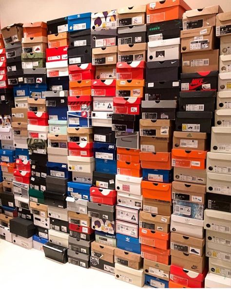 Too much to choose from! This is a crazy sneaker collection by @uglymely - how do you store your kicks?  by @uglymely #sneakersmag #sneaker #collection #heat #hype Sneaker Room, Hypebeast Outfits, Crazy Sneakers, Sneaker Displays, Shoes Wallpaper, Wall Decor Men, Mannequin Display, Diy Apartment Decor, Nike Shoes Jordans