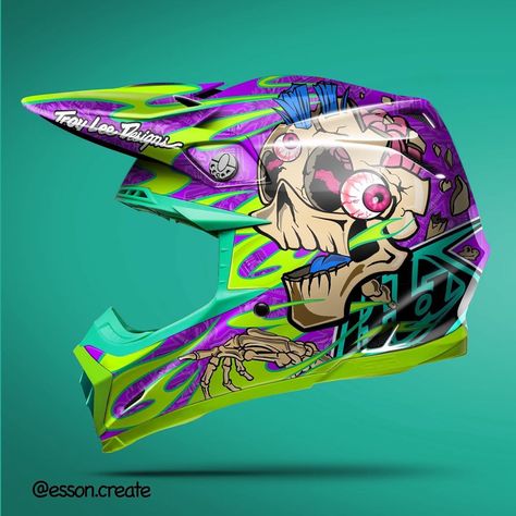 Dirt Bike Helmets Design, Motocross Helmet Design, Custom Painted Helmets, Custom Bike Helmets, Fox Helmets, Dirt Bike Riding Gear, Custom Helmet Paint, Custom Helmet Design, Bike Helmet Design