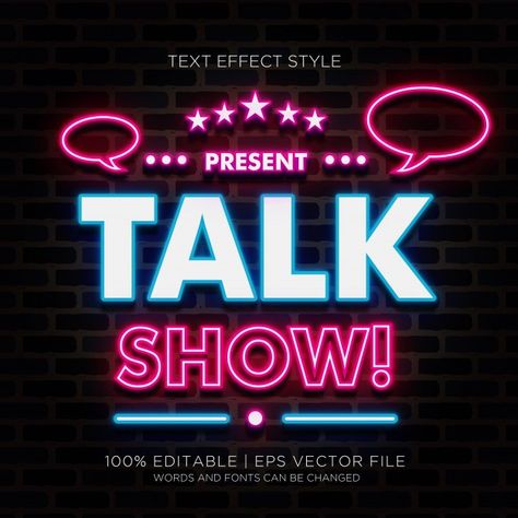 Talk Show Background, Show Background, Logo Frame, Neon Text, Photo Background Images, Text Effect, Eps Vector, Text Effects, Photo Backgrounds