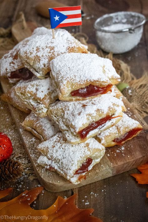 Puerto Rican Pastelillos de Guayaba – Guava Turnovers Guava Turnovers, Puerto Rican Pastelillos, Traditional Puerto Rican Food, Guava Desserts, Guava Pastry, Guava And Cream Cheese, Guava Paste, Tropical Desserts, Turnover Recipes