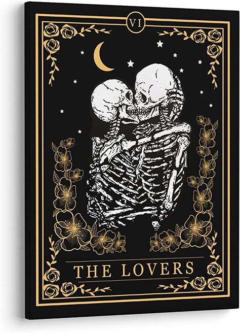 Romantic Wall Art, Retro Kunst, Halloween Wall Decor, Interior Wall Decor, Gothic Home, Unique Art Prints, Halloween Wall Art, Illustration Vintage, The Lovers