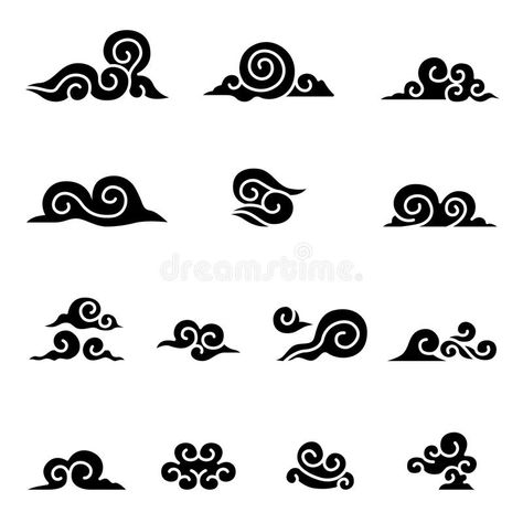 Abstract Cloud , Chinese Cloud , Curl cloud , Cloud icon set stock illustration Geometric Clouds, Cloud Symbol, Chinese Tea Room, Cloud Logo, Cloud Decoration, Logo Cloud, Cloud Icon, Abstract Cloud, Blue Abstract Art