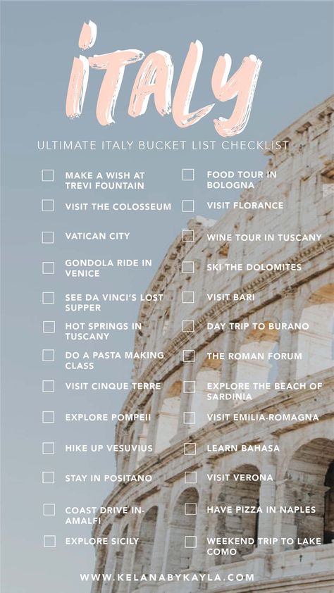 Italy Essentials, Italian Bachelorette, Italy Bucket List, Italy Trip Planning, Italian Travel, Things To Do In Italy, Italy Trip, Italy Travel Tips, Travel Checklist