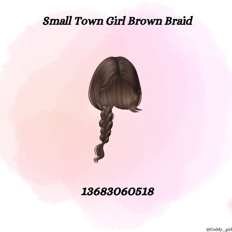 Bloxburg Brown Hair Codes Braids, Braid Hair Codes For Berry Ave, Berry Avenue Braid Hair Codes, Roblox Id Codes, Brown Hair Id, Brown Hair Roblox, Hoodie Roblox, Pelo Cafe, Bangs Wavy Hair