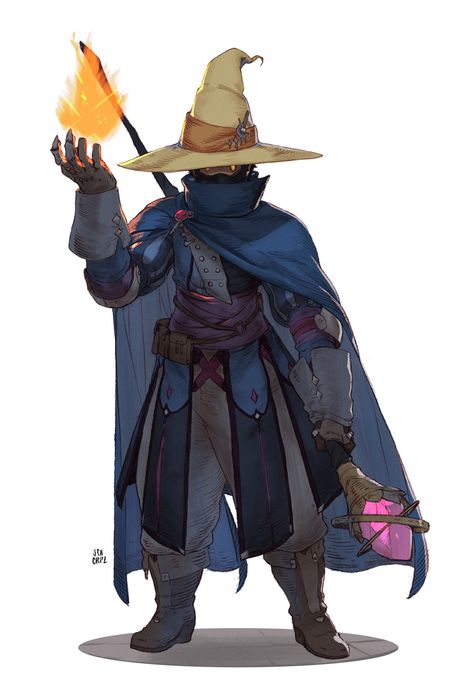 Final Fantasy Black Mage Art, Time Wizard Dnd, Mage Robes Concept Art, Mage Outfits Male, Mage Designs, Wizard Art Character Design, Fantasy Mage Art, Wizard Character Art, Dnd Wizard Character Design