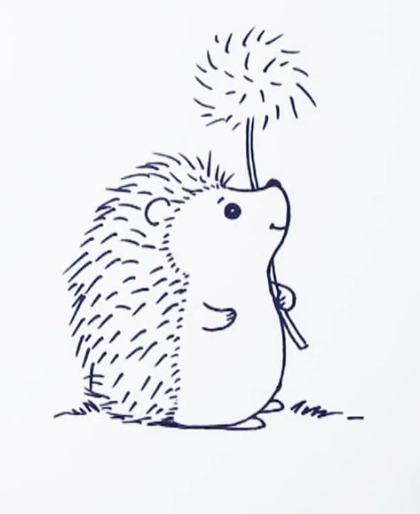 Doodle Art Animals Simple, Fall Animal Drawing Easy, Embroidery Hedgehog Simple, Hedgehog Cute Illustration, Heghog Drawing, Hedgehog Line Drawing, How To Draw Hedgehog, How To Draw A Hedgehog, Easy Hedgehog Drawing