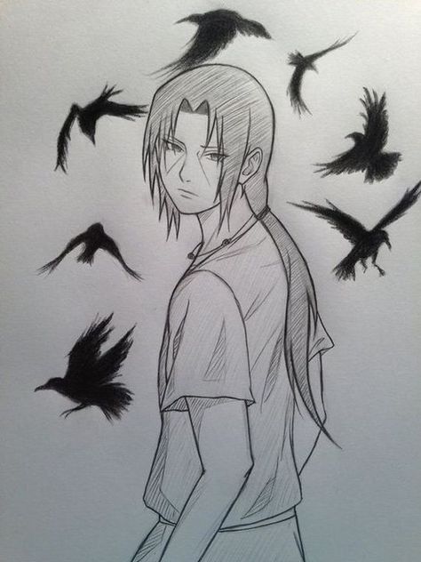 Naruto Sketch Drawing, Itachi Uchiha Art, Naruto Sketch, Naruto Drawings, 판타지 아트, Naruto Art, Manga Characters, Itachi Uchiha, Anime Character Drawing