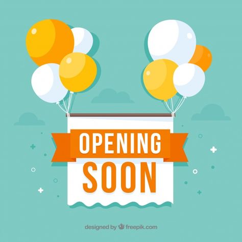 Opening soon background in flat style Free Vector Text Art Typography, Poster Design Kids, Social Media Campaign Design, Drinks Juice, Banner Design Inspiration, Kids Logo Design, Business Signage, Banner Ads Design, Event Poster Design