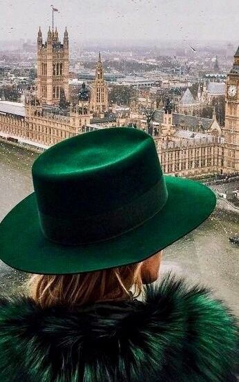 // Pinned lovingly by Mode Ink—with gratitude for the artist.  @modeink.club | modeink.club London View, Dark Green Aesthetic, Slytherin Aesthetic, Green Hat, Emerald City, Green Hats, Aesthetic Colors, Green Aesthetic, Kelly Green