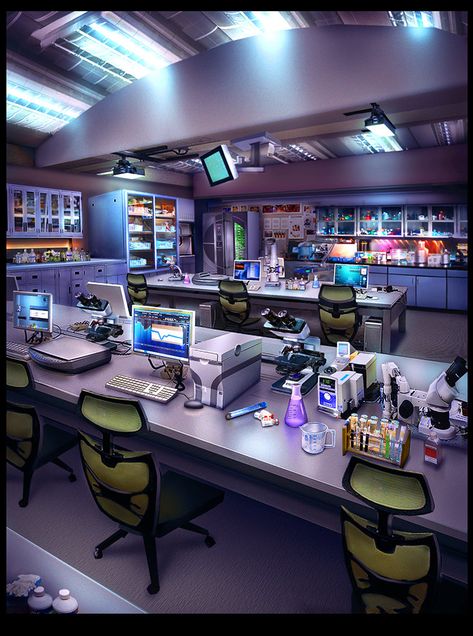 Lab Room Design, Tech Lab Aesthetic, Lab Work, Science Labs, Scientist Lab, Secret Lab, Lab Art, Science Lab Design, Scifi Science Lab