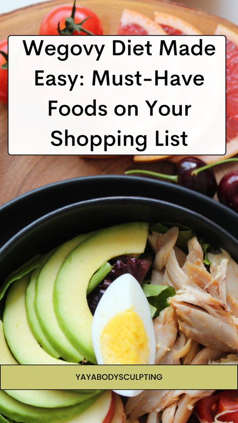 Simplify your Wegovy diet with our must-have shopping list. From lean proteins to whole grains, find out what foods are best for weight loss success. Pin this for your next grocery haul! Presurgery Diet, Zeta Body Type Diet, Wegovy Dinner Ideas, Foods To Eat While On Wegovy, Foods To Eat On Wegovy, Wegovy Diet Meal Plan, What To Eat On Wegovy, Galveston Diet Food List, Wegovy Shopping List