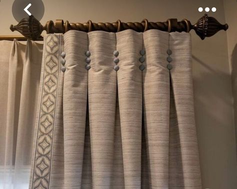 Custom Drapery Designs, Drapery Treatments, Window Treatments Ideas, Drapery Styles, Contemporary Design Style, Budget Blinds, Drapery Designs, Woven Wood Shades, Curtain Styles