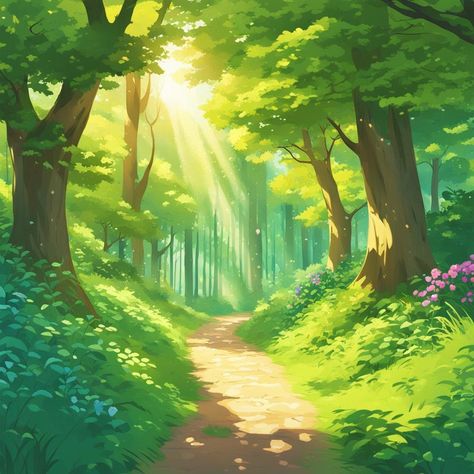 forest__path__summer__trees__denmark__sunlight__by_joseapivo_1 Simple Forest Background, Forest Path Illustration, Anime Forest, Forest Drawing, Forest Light, Summer Trees, Forest Background, Scenery Background, Forest Path