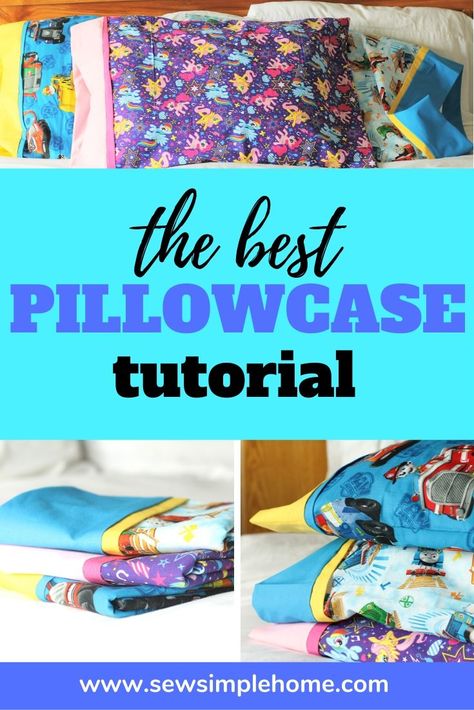 Easy Pillowcases To Sew, Sew A Pillowcase, Burrito Pillowcase, Make A Pillowcase, Sewing Pillow Cases, Diy Pillowcase, Pillow Cases Tutorials, Pillow Cases Diy, Sew Simple