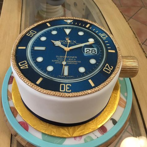 Rolex Watch Cakes For Men, Watch Cake Designs For Men, Rolex Cake For Men, Rolex Watch Cake, Rolex Cake, Watch Cake, Cake Design For Men, Unique Cakes Designs, Birthday Husband