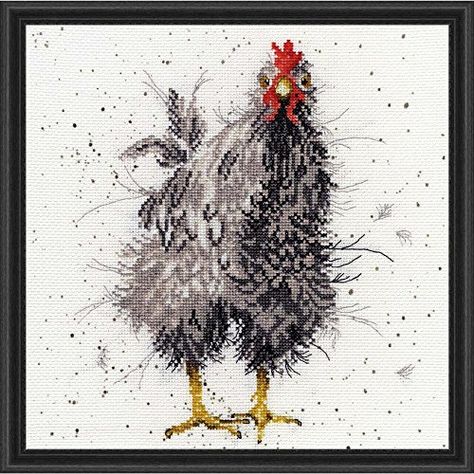 Rooster Cross Stitch, Chicken Cross Stitch, Bothy Threads, Wrendale Designs, Aida Fabric, Cross Stitch Bird, Cross Stitch Fabric, Counted Cross Stitch Kits, Back Stitch