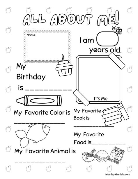 30 All About Me Worksheets (Free PDF Printables) All About Me Template Preschool Free Printable, All About Me Sheets For Preschool, All About Me Sheet Preschool, Prek All About Me Theme, All About Me Template Preschool, All About Me Printable Free Preschool, September Printables, All About Me Preschool Theme Activities Free Printable, All About Me Kindergarten Printable Free