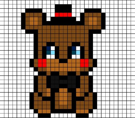 Fnaf Pixel Art Grid, Pixel Art Fnaf, Fnaf Pixel Art, Toy Freddy, Fnaf Crafts, Graph Paper Drawings, Pixel Art Tutorial, Creepypasta Cute, Easy Pixel Art