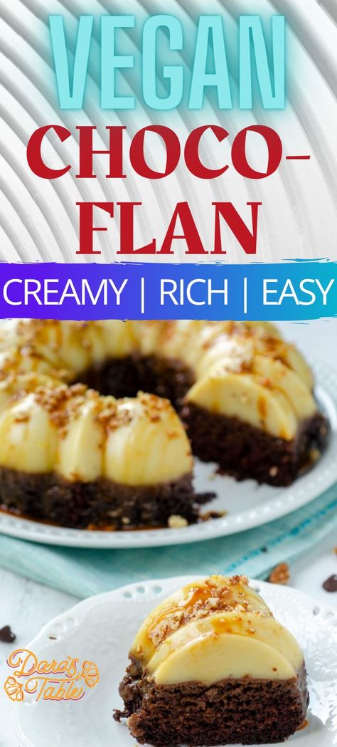 Vegan Flan, Impossible Cake, Vegan Potluck, Vegan Mexican Recipes, Easy Vegan Dessert, Flan Recipe, Vegan Cakes, Vegan Mexican, Caramel Chocolate