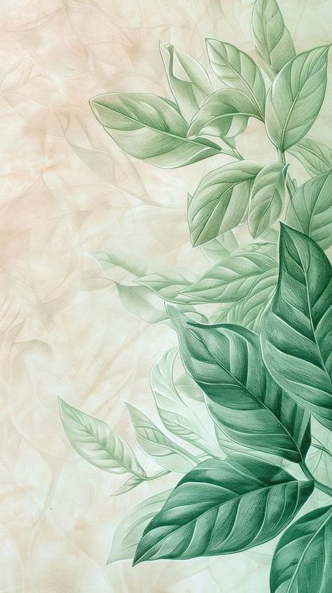 Wallpaper Leaf sketch leaf backgrounds. | free image by rawpixel.com / MParamet Leaf Background Wallpapers, Green Wallpaper Plants, Leaf Wallpaper Bedroom, Green Leaves Illustration, Leaf Sketch, Minimalist Iphone Wallpaper, Colorful Fabric Patterns, Foliage Background, Leaf Print Art