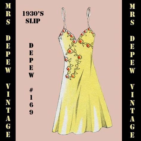 D-A-H Vintage Sewing Pattern 1930s French Slip or Dress in Any Size- PLUS Size Included-169 Lutterloh System, Slip Dress Pattern, Gown Costume, Scale Ruler, Lingerie Patterns, Luxury Sleepwear, Sewing Projects Clothes, Diy Wardrobe, Sewing Lingerie