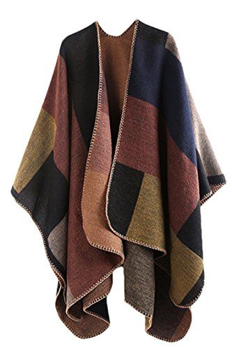 Plaid Cape Coat, Poncho Coat Cape, Plaid Capes, Cape Shawl, Cashmere Cape, Blanket Poncho, Plaid Poncho, Warm Cardigan, Cashmere Poncho