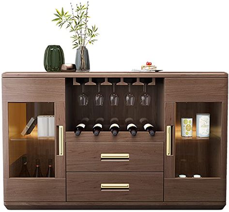 Wood Accessories Home Decor, Bar Cabinet Furniture, Wine Rack Sideboard, Brown Sofa Living Room, Dining Room Server, Buffet Decor, Wooden Storage Cabinet, Kitchen Buffet, Buffet Server