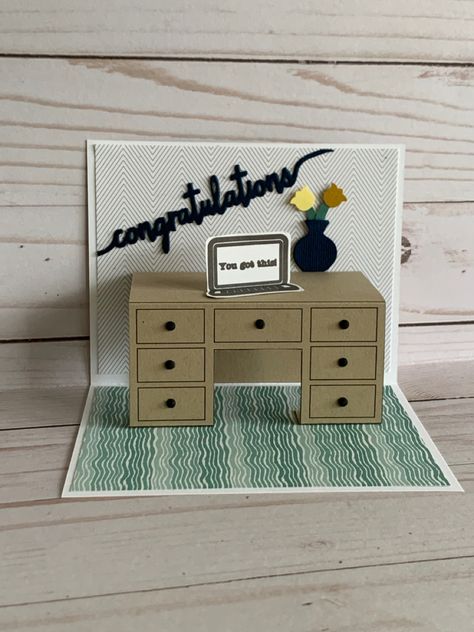 Diy Congratulations Card, Handmade Congratulations Card Ideas, New Job Cards Handmade, Congratulations New Job Cards Handmade, Congrats On New Job, Cricut Congratulations Card, Congrats On New Job Card, Congratulations Cards Handmade, New Job Congratulations