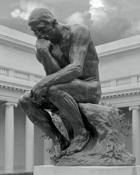 The Thinker Aesthetic, Thinker Aesthetic, Philosophy Statue, Poses For Anatomy, Stanislaw Szukalski, Thinking Man Statue, The Thinker Sculpture, Warrior Sculpture, Thinker Sculpture