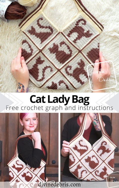 Cat Bag Crochet, C2c Patterns, Bucket Bag Pattern, Tote Crochet, Boho Chic Bags, Crochet Coasters Free Pattern, Bag Crochet Pattern, Japanese Knot Bag, Pola Amigurumi