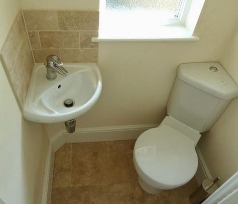 Bathrooms Ideas, Corner Toilet, Small Tiny House, Corner Sink, Small Toilet, Tiny Bathrooms, Tiny Space, Small Bathrooms, Tiny Spaces