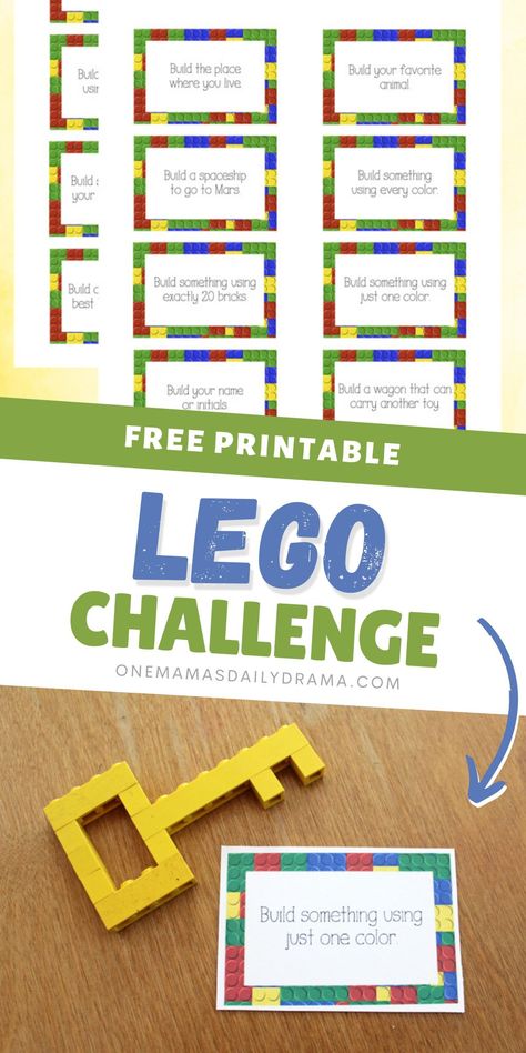 Pre K Lego Activities, Lego Activity Cards, Lego Stem Challenge Cards, Lego Classroom Transformation, Lego Building Contest Ideas, Steam Lego Activities, Lego Build Challenge, Easter Lego Challenge, Printable Lego Challenge Cards