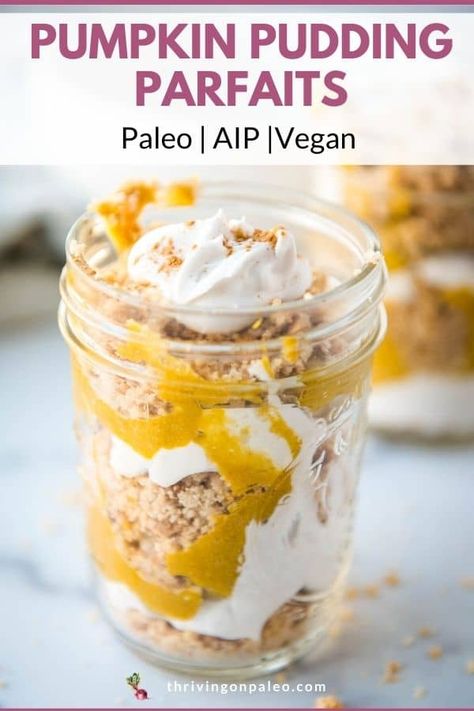 Paleo Pumpkin Pudding, Aip Pumpkin Recipes, Aip Pudding, Paleo Parfait, Aip Desert, Aip Dessert Recipes, Aip Pumpkin, Paleo Pudding, Aip Sweets