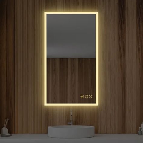 Ibanez Modern & Contemporary Lighted Bathroom Mirror Lighted Mirrors, Smart Bathroom, Elegant Mirrors, Led Mirror Bathroom, Led Vanity, Medicine Cabinet Mirror, Bathroom Vanity Mirror, Led Mirror, Mirror Designs