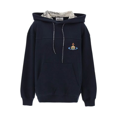 The Fresh Hoodie By Vivienne Westwood Is Made Of Organic Cotton And Features Exposed Stitching And The Embroidered Orb Logo On The Chest. It Has A Kangaroo Pocket, Ribbed Edges, And A Relaxed Fit. The Model Is 187 Cm Tall And Wears Size L. The Female Model Is 177 Cm Tall And Wears Size S. Material: 100% Co Size Info: Unisex Color: Navy Brand Code: 3i01000nj006o Season: 2024 Condition: Authentic, Brand New Check Out Ellessy Boutique's Closet For More Designer Deals. New Items Are Added Daily. Shi Fresh Hoodie, Female Model, Vivienne Westwood, Kangaroo Pocket, Hooded Sweatshirt, New Items, Kangaroo, Hooded Sweatshirts, Organic Cotton